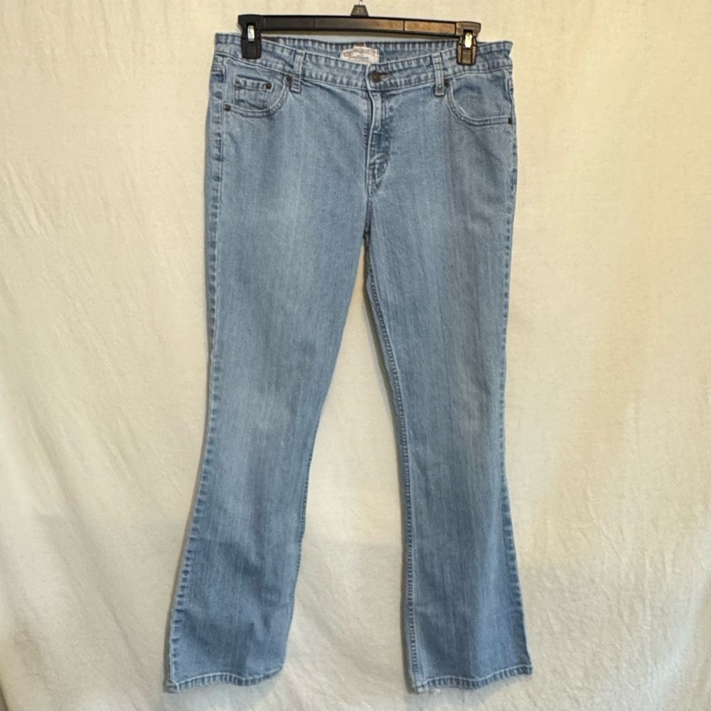 B-107 Levi Strauss Stretch Low Rise Boot Cut Denim Blue‎ Jeans Size 15
